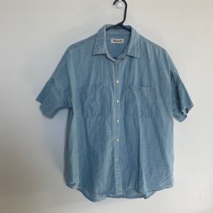 Madewell blue chambray button down shirt